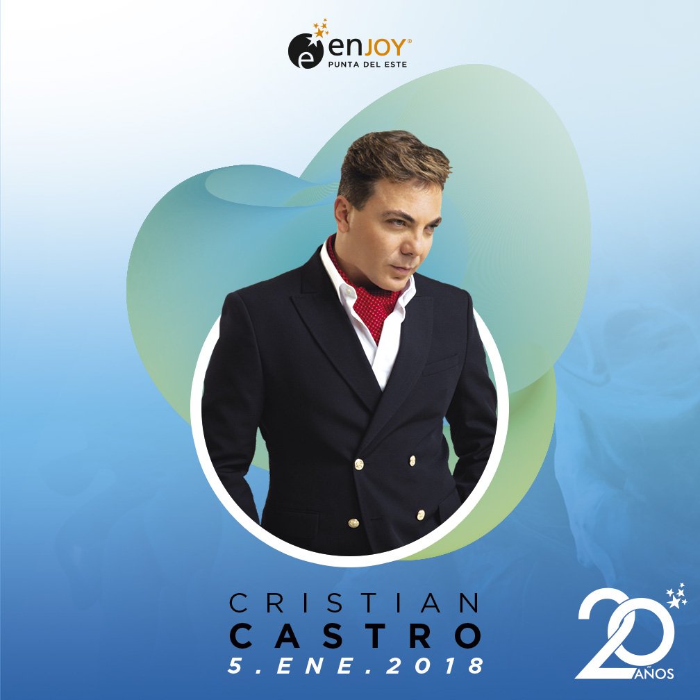 EnjoyPde's tweet photo. ¡Ya salió la venta de entradas para ver a @CristianCastro el 5 de enero en #EnjoyPuntadelEste! Click aquí: https://t.co/4FpsYcSydC https://t.co/j3IO4h5slb