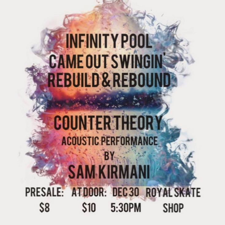 Counter Theory (@counttheornwi) on Twitter photo This Saturday we'll be at <a href="/royalSnA/">Royal Skate & Apparel</a> with <a href="/RebuildNRebound/">Rebuild & Rebound</a> and <a href="/Infinity_Pool/">ADA InfinityPool</a> ! Let's end this year with a banger. This Saturday we'll be at <a href="/royalSnA/">Royal Skate & Apparel</a> with <a href="/RebuildNRebound/">Rebuild & Rebound</a> and <a href="/Infinity_Pool/">ADA InfinityPool</a> ! Let's end this year with a banger.