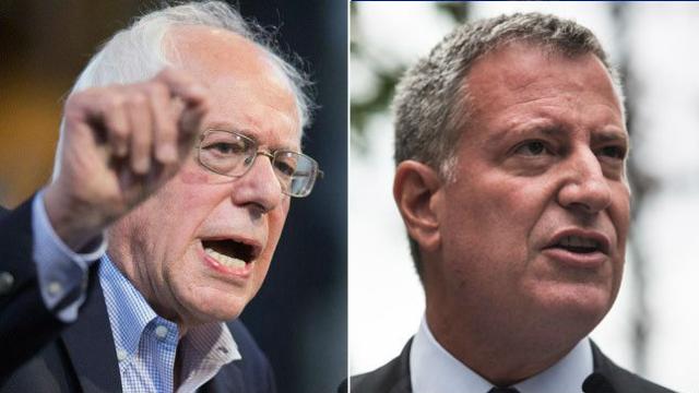 thehill's tweet photo. De Blasio to be sworn in for second term as NYC mayor by Bernie Sanders https://t.co/qpyi8yNm6n https://t.co/mfx3LT5zSq