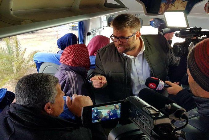 PalestineChron's tweet photo. Right-Wing #Israeli Minister Harasses #Palestinians Visiting Imprisoned Relatives (VIDEO) https://t.co/8n1ryDUhSd via @PalestineChron https://t.co/VeFPZC2bot