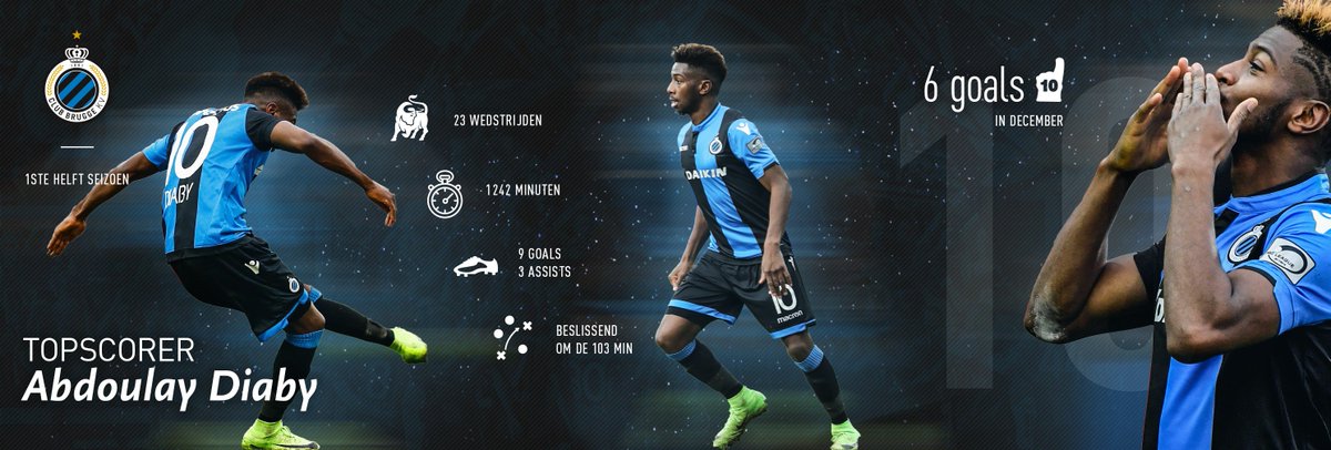 ClubBrugge's tweet photo. 🔝⚽ Abdoulay Diaby sluit 2017 af als topscorer met 9 goals op zijn teller. 🔥 #ClubStats https://t.co/2fsU7KOCMY