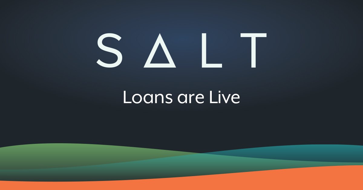 SALTLending's tweet photo. SALT loans are live.  Read more: https://t.co/Cv7k2gL6vd https://t.co/7GXlvwv718