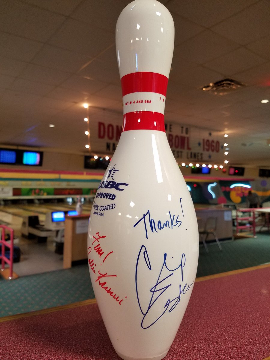 An awesome piece in our collection a bowling pin signed by Nashville cast members <a href="/CharlesEsten/">Charles Esten</a> and <a href="/conniebritton/">Connie Britton</a> and Producer <a href="/CallieKhouri/">Callie Khouri 🇺🇦</a> Thanks guys! <a href="/NashvilleCMT/">Nashville on CMT</a> #Nashville