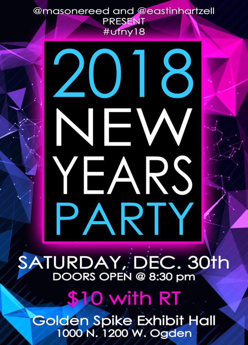 TheeJayScott's tweet photo. 🎊 #UTNY18 || SATURDAY DECEMBER 30TH 🎊

🔹2018 NEW YEARS PARTY🔹

🔁💰 RT FOR $5 OFF 💰🔁

📍GOLDEN SPIKE ARENA, OGDEN📍 https://t.co/2eb6fxoeCD