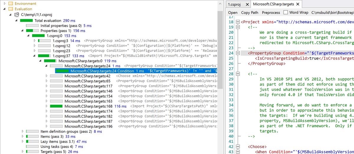 Integrating the new MSBuild Evaluation Profiler data into Structured Log Viewer: