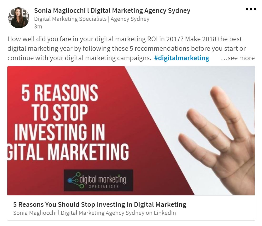 DigitalAgencyAU's tweet photo. How well did you fare in your Digital Marketing ROI in 2017? Make 2018 your best year in digital marketing by ensuring you following these digital marketing recommendations. https://t.co/ryBxk1Mfkl https://t.co/4xEdACrwhp