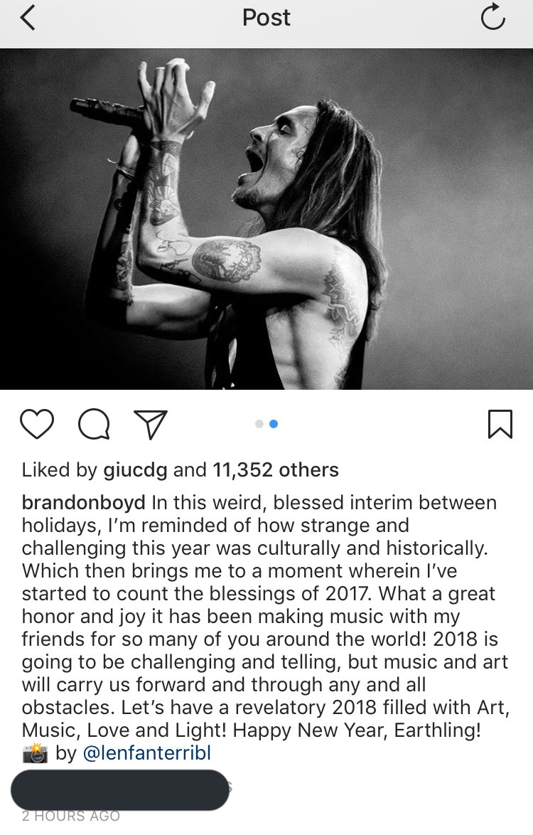 CindyDaniela_'s tweet photo. Brandon Boyd, (Incubus) compartió 2 de mis fotos en su Instagram. 

#BOOM #BestOf2017 https://t.co/60CjjsQ4PN