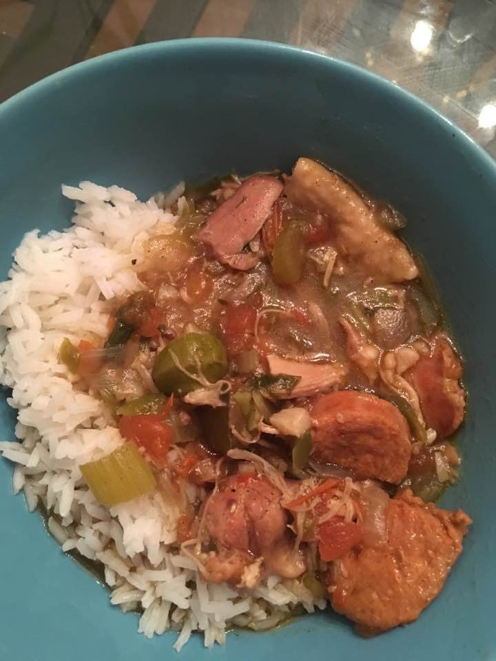 charm77's tweet image. I just made a beautiful pot of gumbo with no shellfish. It does have fish in it though and was super tasty. #GumboWars #Shellfishfree