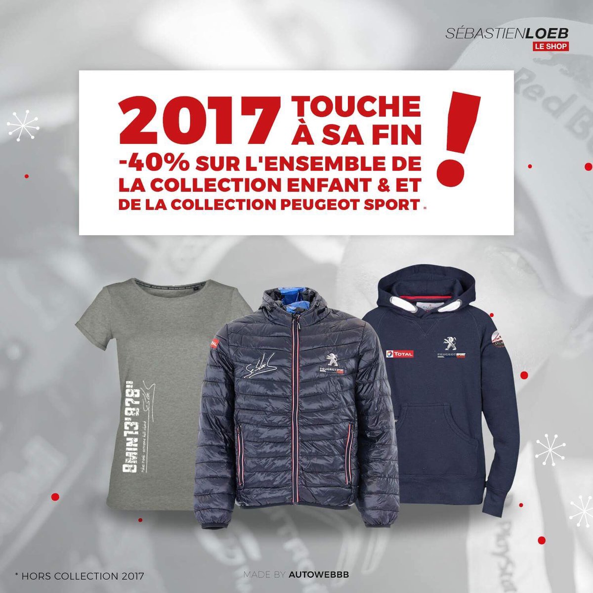 Après les goodies, place aux PROMOS vêtements avec -40% de réduction sur la Boutique #Loeb ! 😱
Commandez en quelques clics ➡️goo.gl/pZ39f2