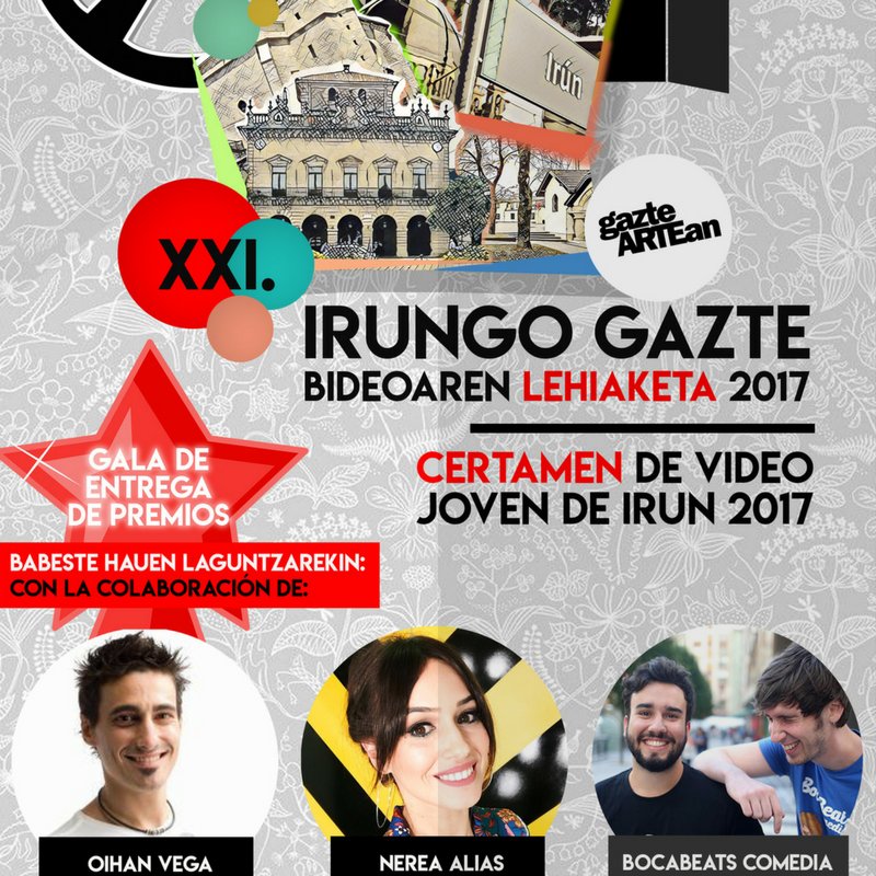 Sorgintxo7's tweet image. 📽️🍿 Gala de clausura del XXI. Certamen de Vídeo Joven de #Irun hoy a las 20h en el Amaia KZ ¡Estáis todos invitados! 🎉🏆🍾🥂 #GazteARTEan