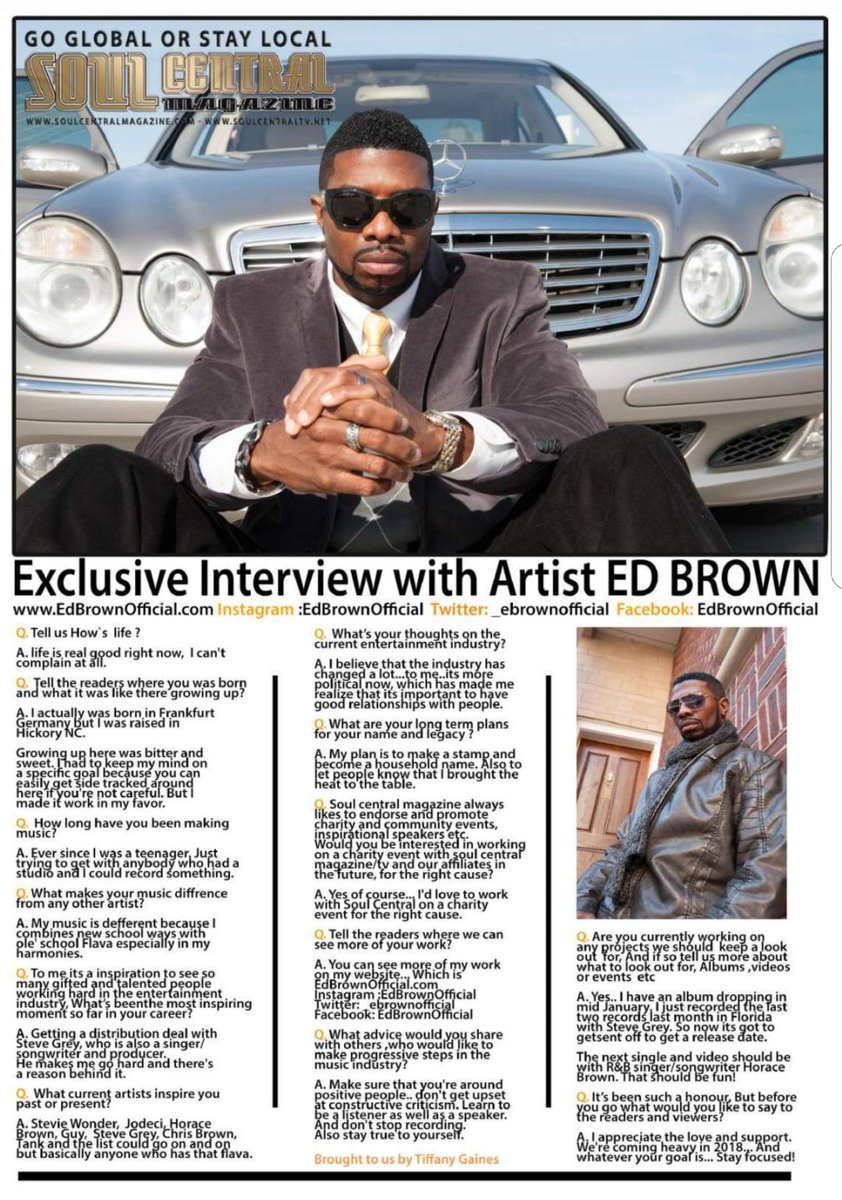 _EBrownofficial's tweet photo. Celebrate with us! 

What a nice surprise for the holidays! Check out my feature and interview in @soulcentralmagazine #EdBrownOfficial #SoulCentralMagazine #GoGlobalOrStayLocal #UOM https://t.co/j7Ik8ZL2ij
