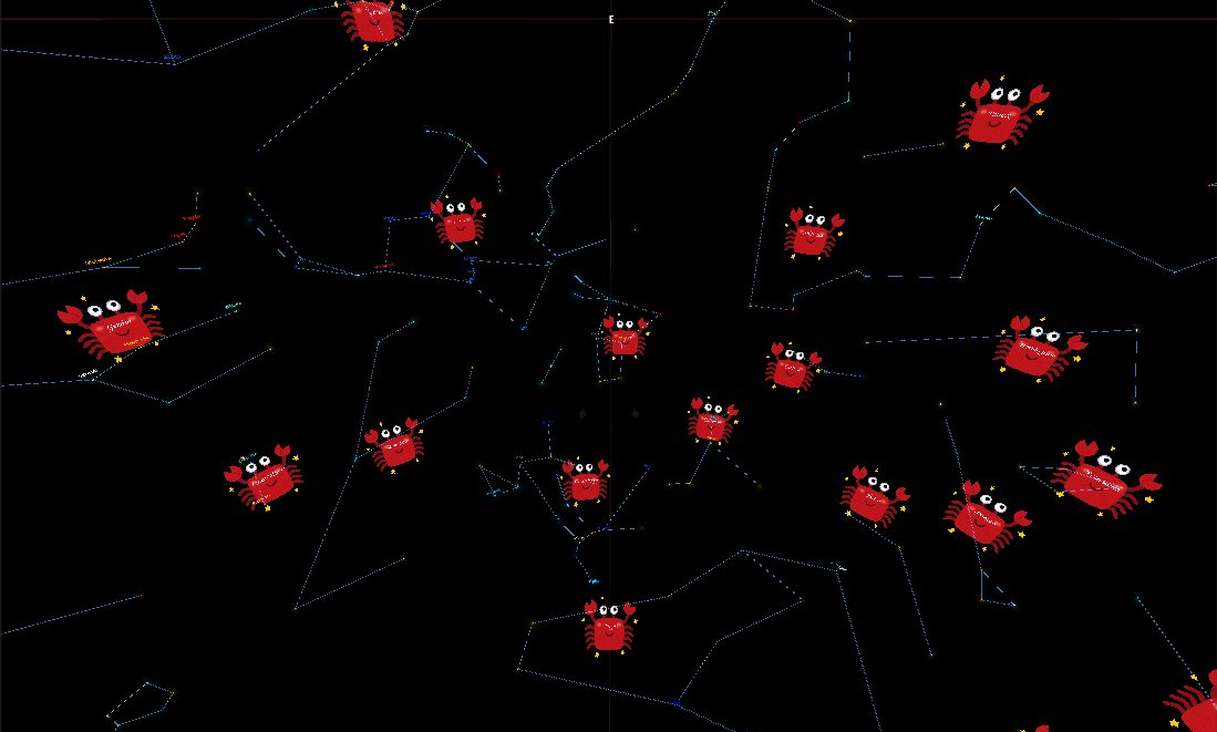 Decoc お試しで星座の位置にいらすとやの蟹を配置してみた カオス T Co Hr8xub1vtt Twitter