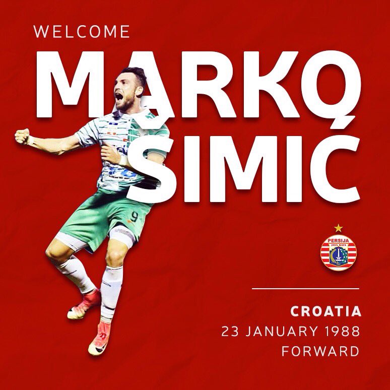 Persija_Jkt's tweet photo. Welcome to #Persija Jakarta, Marko Simic!

Simic menjadi pemain asing pertama yang resmi dikontrak Persija. Berikan yang terbaik untuk #Persija, Simic!

#PersijaJakarta #PersijaSelamanya https://t.co/rPzi9BNPQp