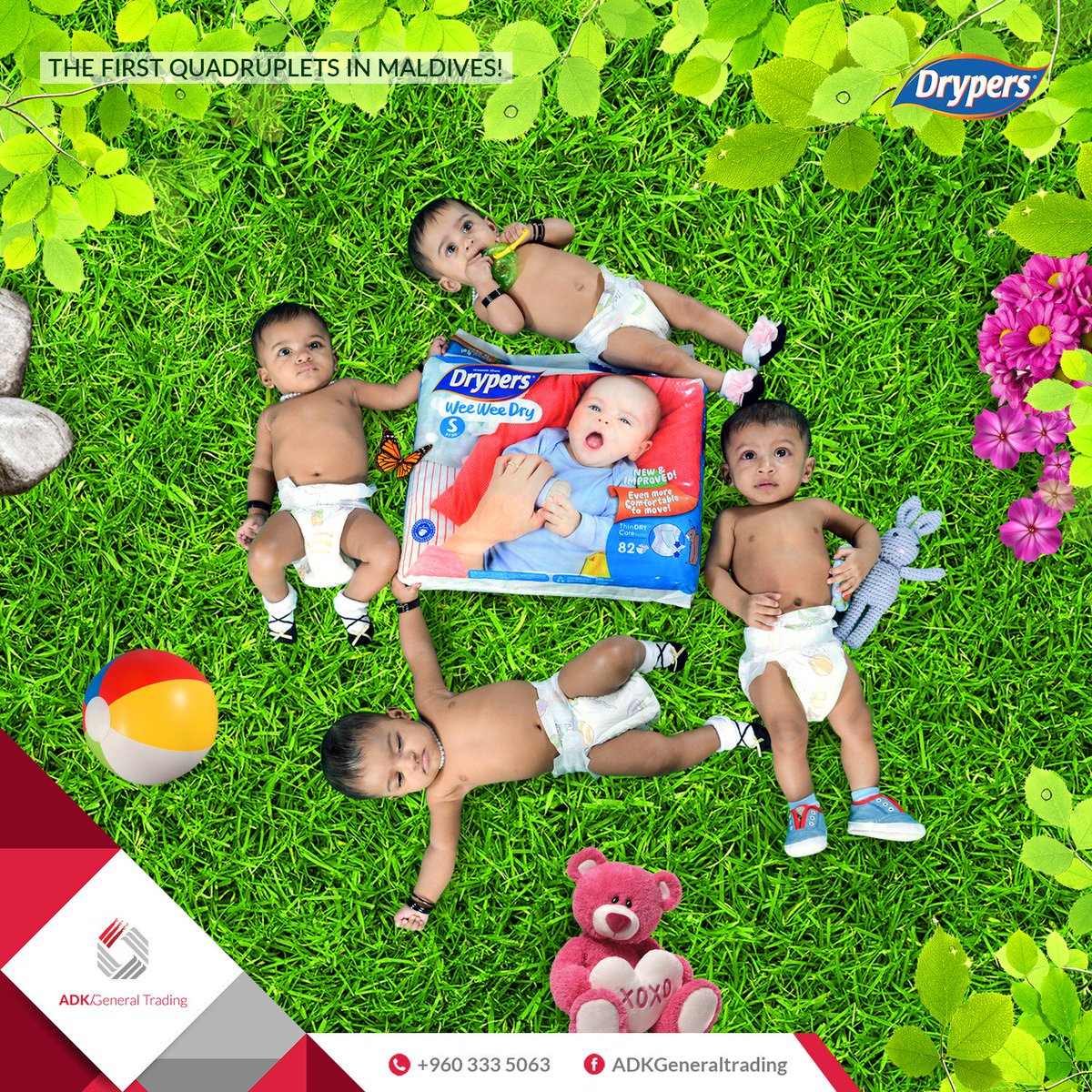 Adk Gt A Twitter Drypers Provides A Full Range Of Quality Diapers And Cosmetics For Your Baby S Growing Needs An Exclusive Look In To The First Quadruplets In The Maldives 06 Months
