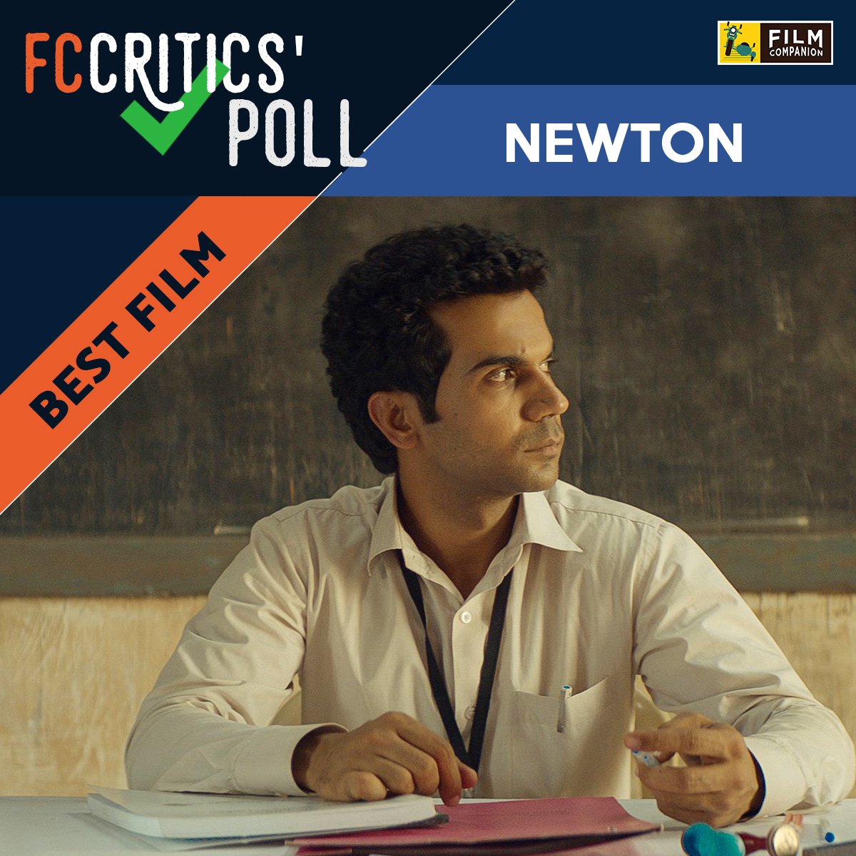 FilmCompanion's tweet photo. No surprises here! #Newton is the film of the year. RT if you guys had predicted this… #FCCriticsPoll @Amit_Masurkar https://t.co/wHuNH6aJJO