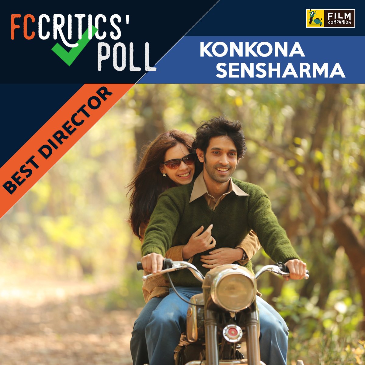 FilmCompanion's tweet photo. Lights, camera, @konkonas! The first-time filmmaker tops the #FCCriticsPoll’s Best Director category for the amazing #ADeathInTheGunj! Congratulations :D https://t.co/GSWOjAoTg3