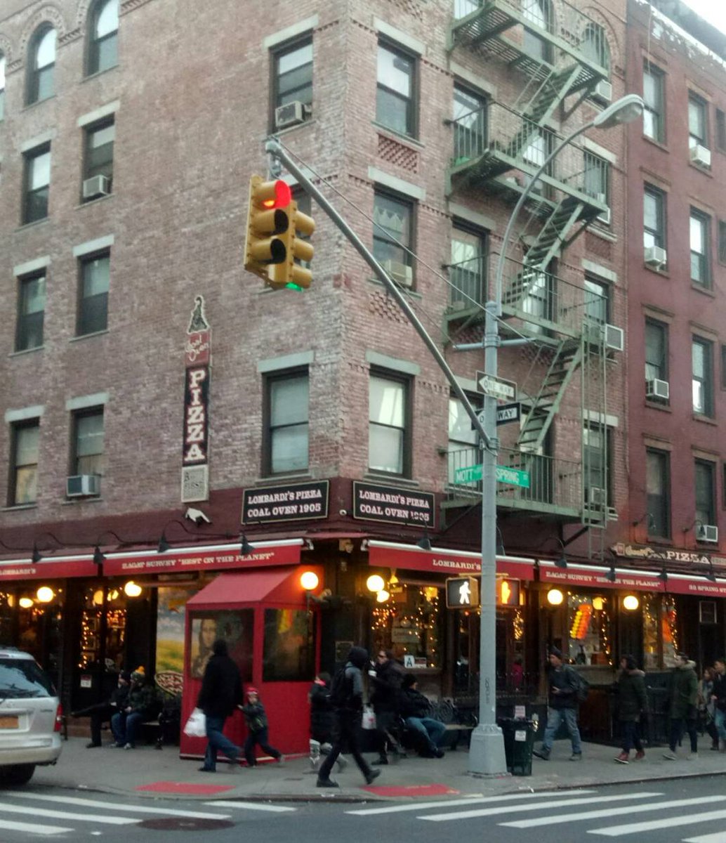 KimJonginFiles's tweet photo. The famous Lombardi Pizza where Jongin went to after the concert. 🍕🐻😊 #EXOtourgram in New York 😊 #엑소카이 #Kai #Jongin https://t.co/tkgHV2iSfI