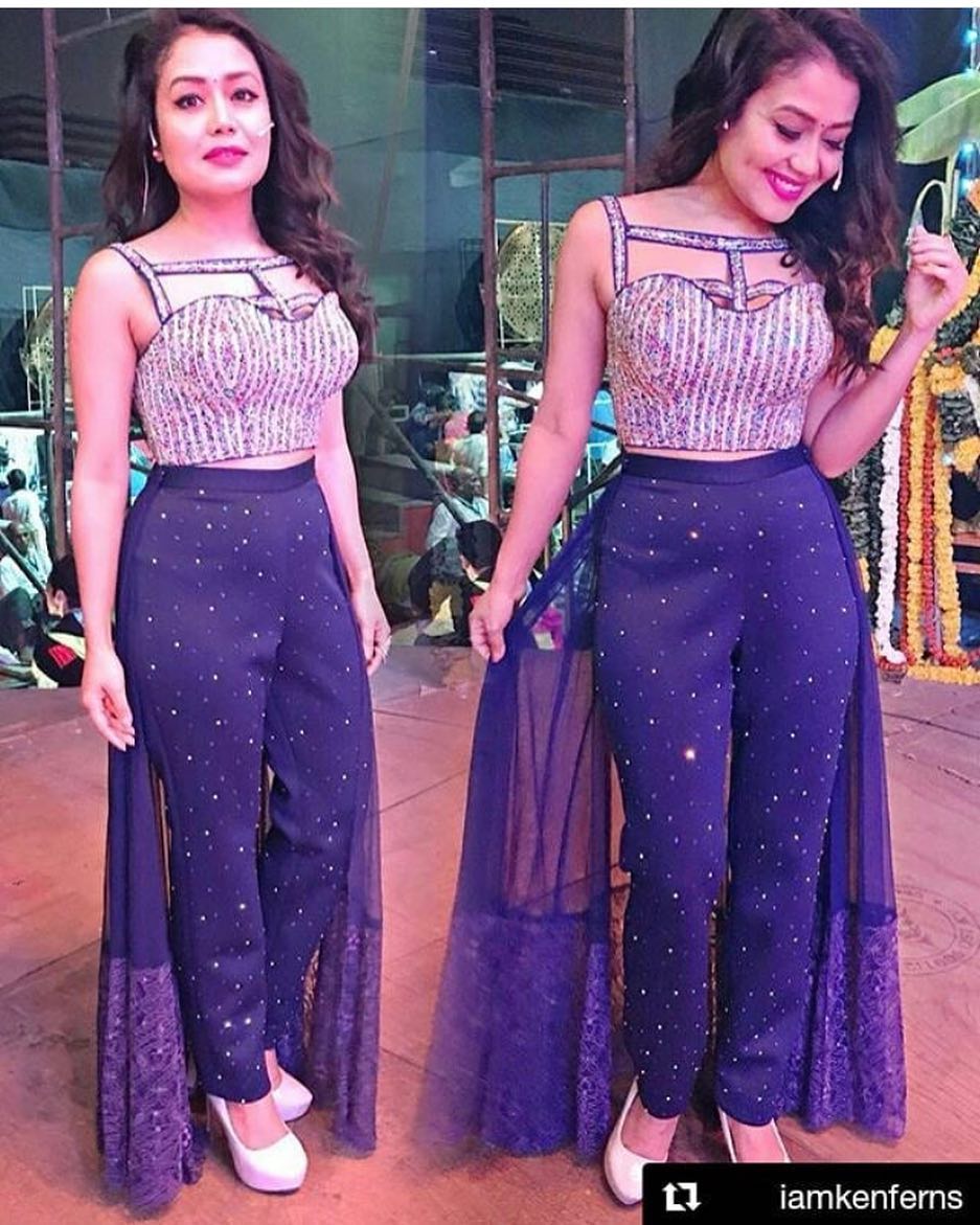 neha kakkar crop top dress