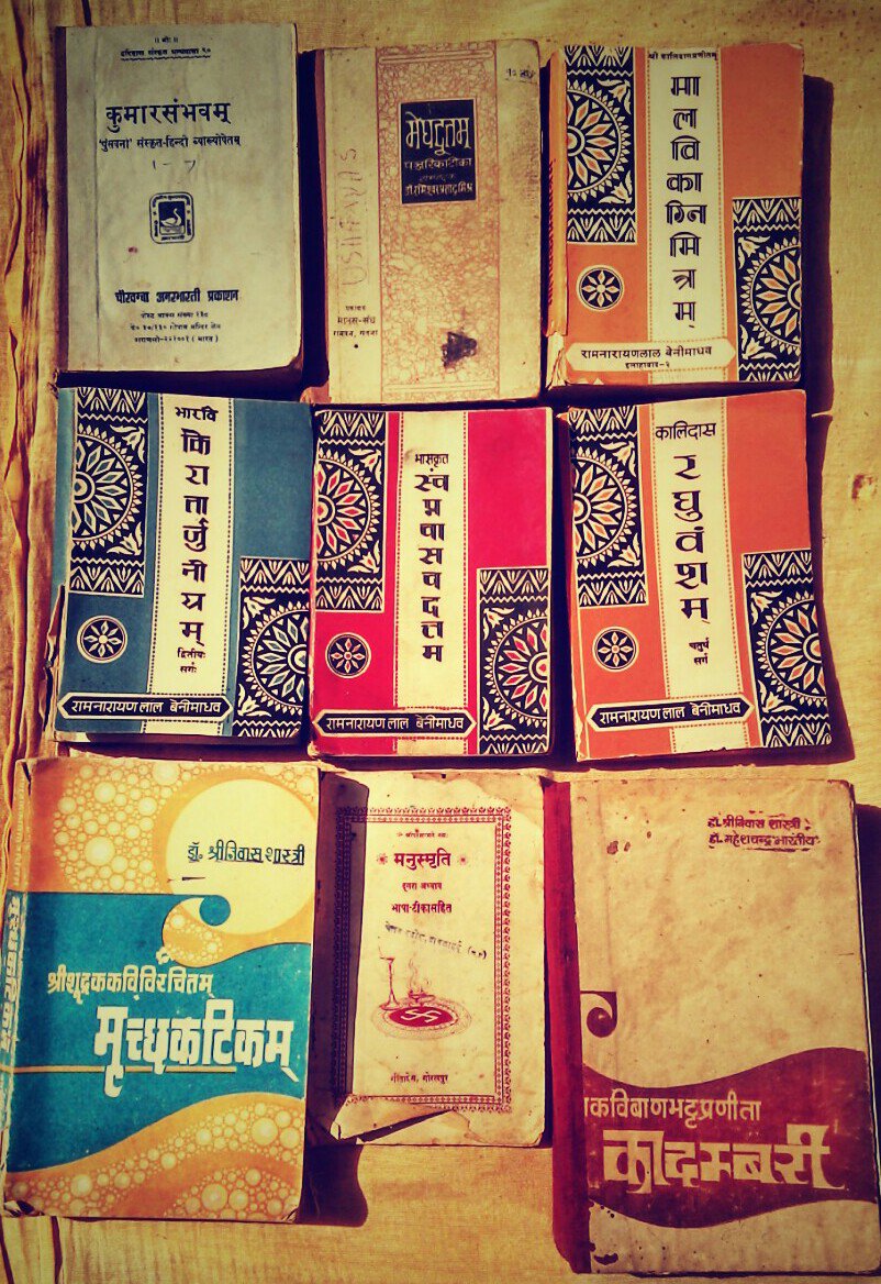 ravisetc's tweet image. Some ancient books.. #books #poetry #ancientdrama #Ancient #kalidas #banbhatt #ancienthistory