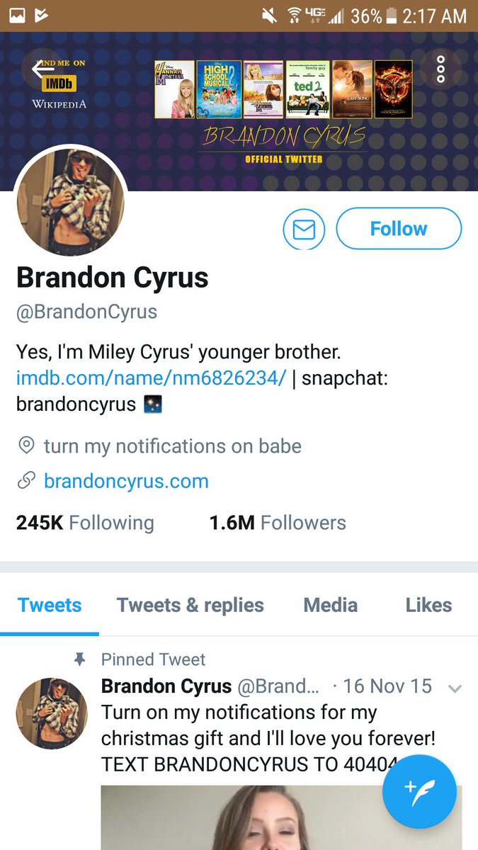 MindBlazed's tweet photo. @MileyCyrus i have receipts or whatever new slang word it is for when someone has screen shots and evidence/proof. 
The rest of your family seems pretty chill.
It's just brandon who continuously hurts me. Physically makes my heart ache and emotionally puts me in suicidal mode. https://t.co/KQn6w42buo