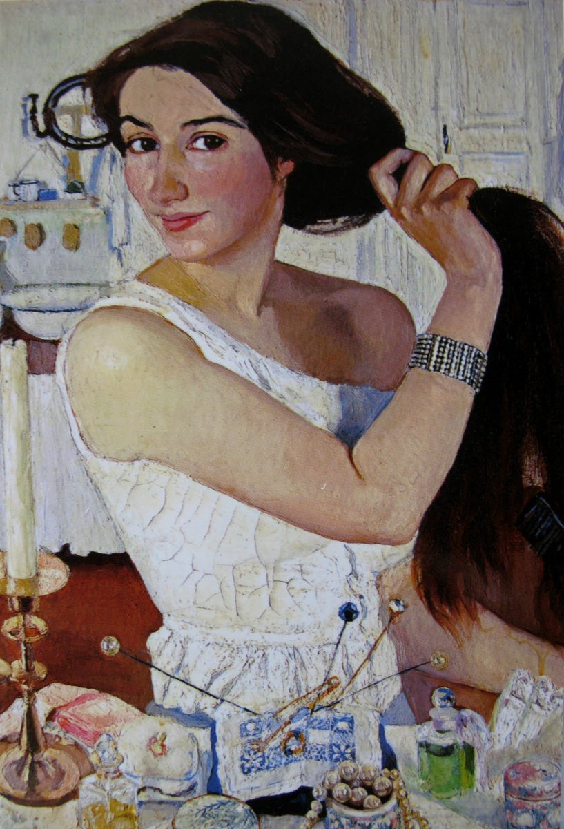womensart1's tweet photo. Russian painter Zinaida Serebriakova, Self-portrait, At the Dressing-Table (1909) #womensart https://t.co/UCmZI0Cw1i