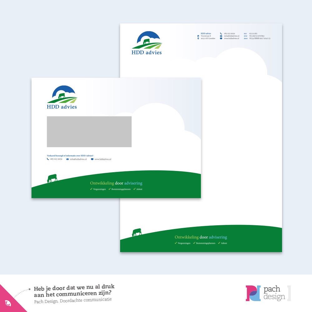 Een bestaande huisstijl vernieuwen zonder de identiteit van je opgebouwde bedrijf weg te gooien? Bij HDD Advies laten we precies zien hoe dat goed kan!

#redesign #briefpapier #envelop #lienden