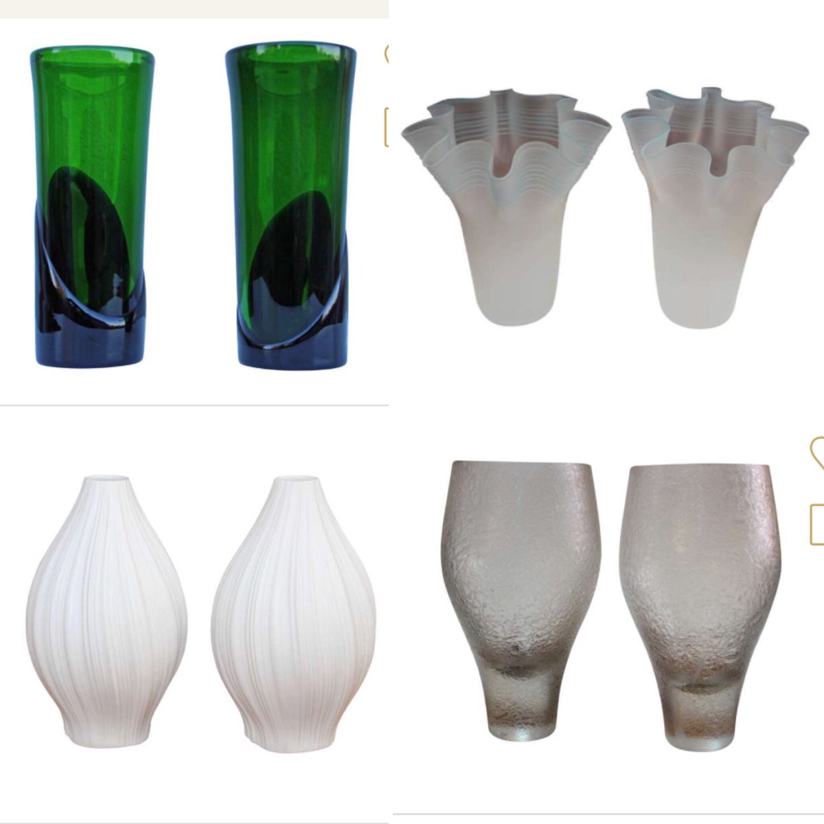 2 are better than 1! Perfect pairs! #vases #vintage #homedecor #interiors #1stdibs #sale