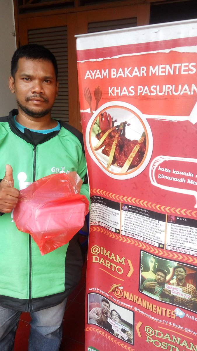 Bang Adie Sugiarto melayani GoFood sepenuh hati utk kepuasan cust <a href="/gojekindonesia/">Gojek Indonesia</a> <a href="/MakanMentes/">Makan Mentes</a>. Semoga barokah buat keluarga. Semangat bang 😘