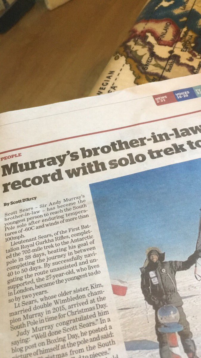 MrsCookTweets's tweet image. Really @theipaper? How about 'Scott Sears breaks new record with solo trek to South Pole?