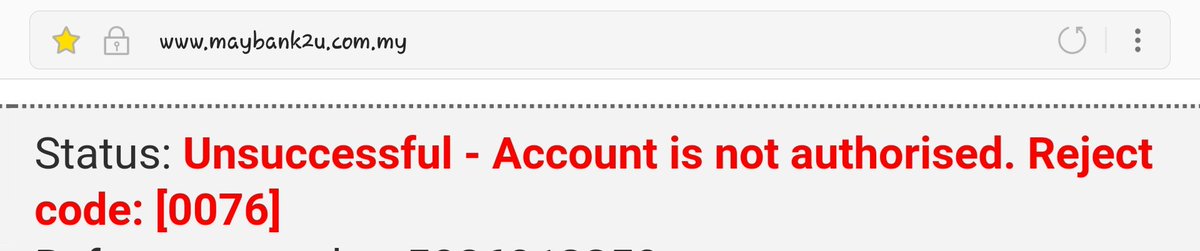 maybank account is not authorised