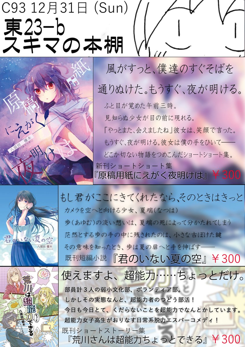 ヤスダさん No Twitter 既刊 もし君がここにきてくれたなら そのときはきっと ひと夏のすこし切ない別れをえがいた短編小説 君のいない夏の空 今夏に開催されたイベント ノベじゃむ にて制作した 同名のノベルゲームをもとに書いた作品です 表紙はりんご ヤスダさん No Twitter 既刊 もし君がここにきてくれたなら そのときはきっと ひと夏のすこし切ない別れをえがいた短編小説 君のいない夏の空 今夏に開催されたイベント ノベじゃむ にて制作した 同名のノベルゲームをもとに書いた作品です 表紙はりんご