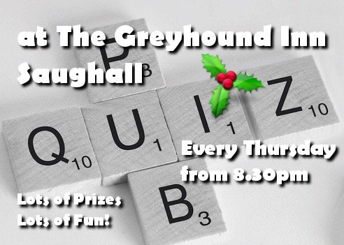 GreyhoundSaug's tweet photo. The Final #Pub #Quiz of 2017 - Tonight from 8.30pm... https://t.co/qHD9JaDnkT