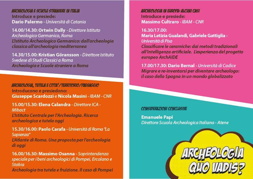 #Archeologia, Quo Vadis? - Workshop Internazionale. 

Il programma completo dell'evento in calendario per il 18 e 19 gennaio 2018 a Catania