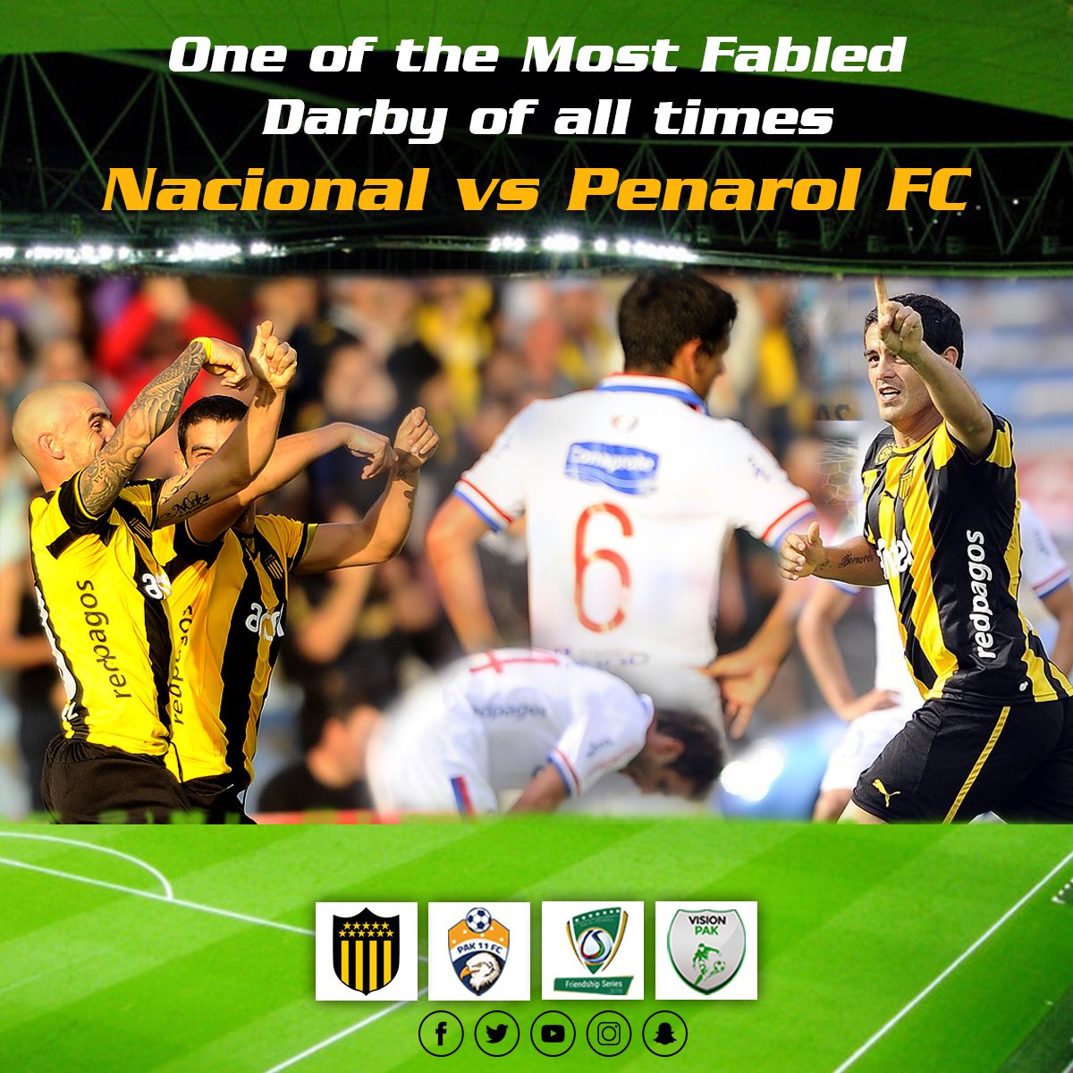 VisionPak1's tweet photo. Penarol vs Nacional (URU) is one of the most legendary derbies in South America. At the moment Penarol is in the lead by being undefeated for 3 years.
#Clubfacts #Penarolcomingtopak #Footballcomeshome #penplayers #Penlegends #Vision_pak https://t.co/zYpOtdwZiL