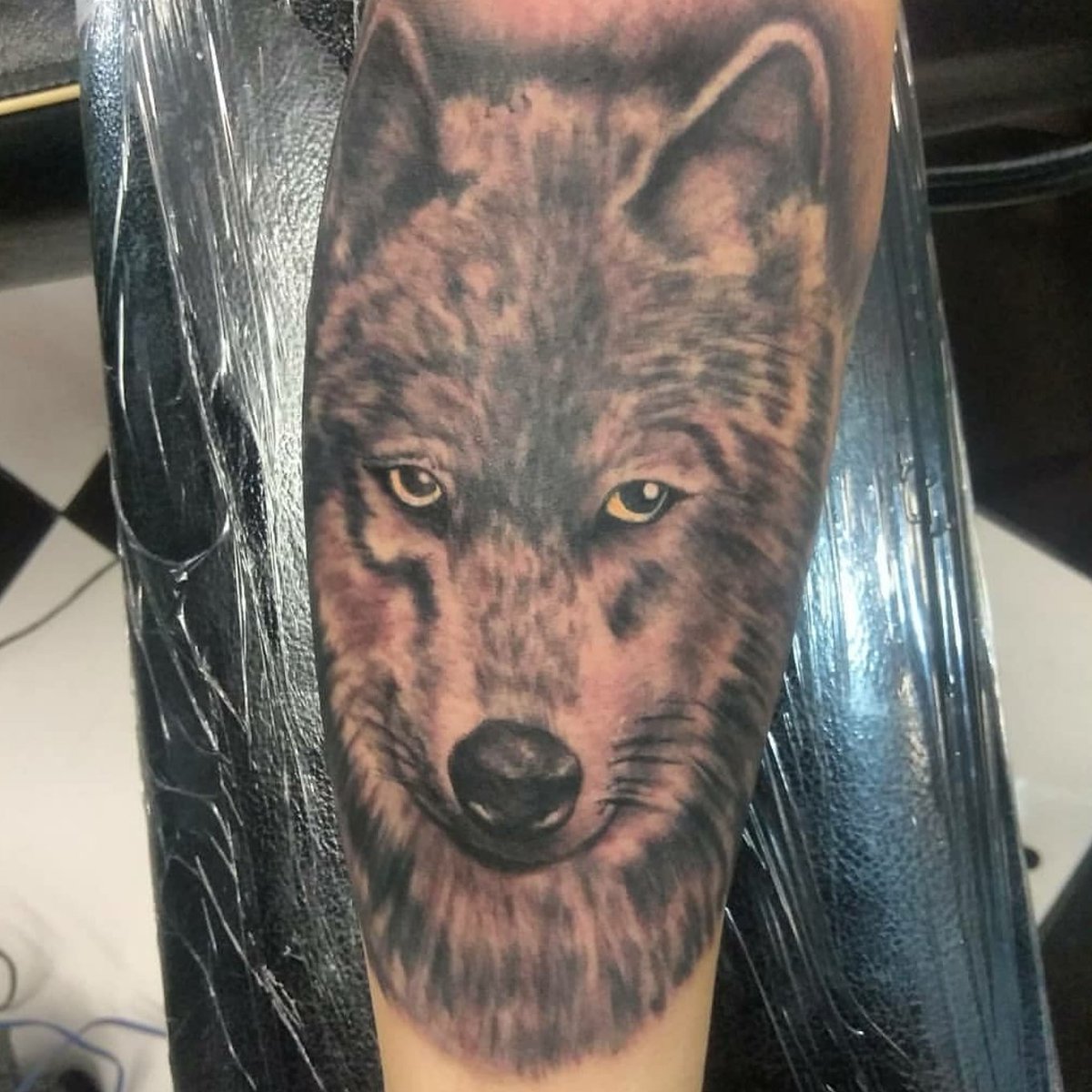 wolfpacktattoo's tweet photo. Bad ass #WolfTattoo by Psoe today! #Tattoo #Tattoos #LasVegas #LasVegasStrip #DowntownLasVegas #WolfpackTattoo #BestTattoos https://t.co/RGgVtt6Ely