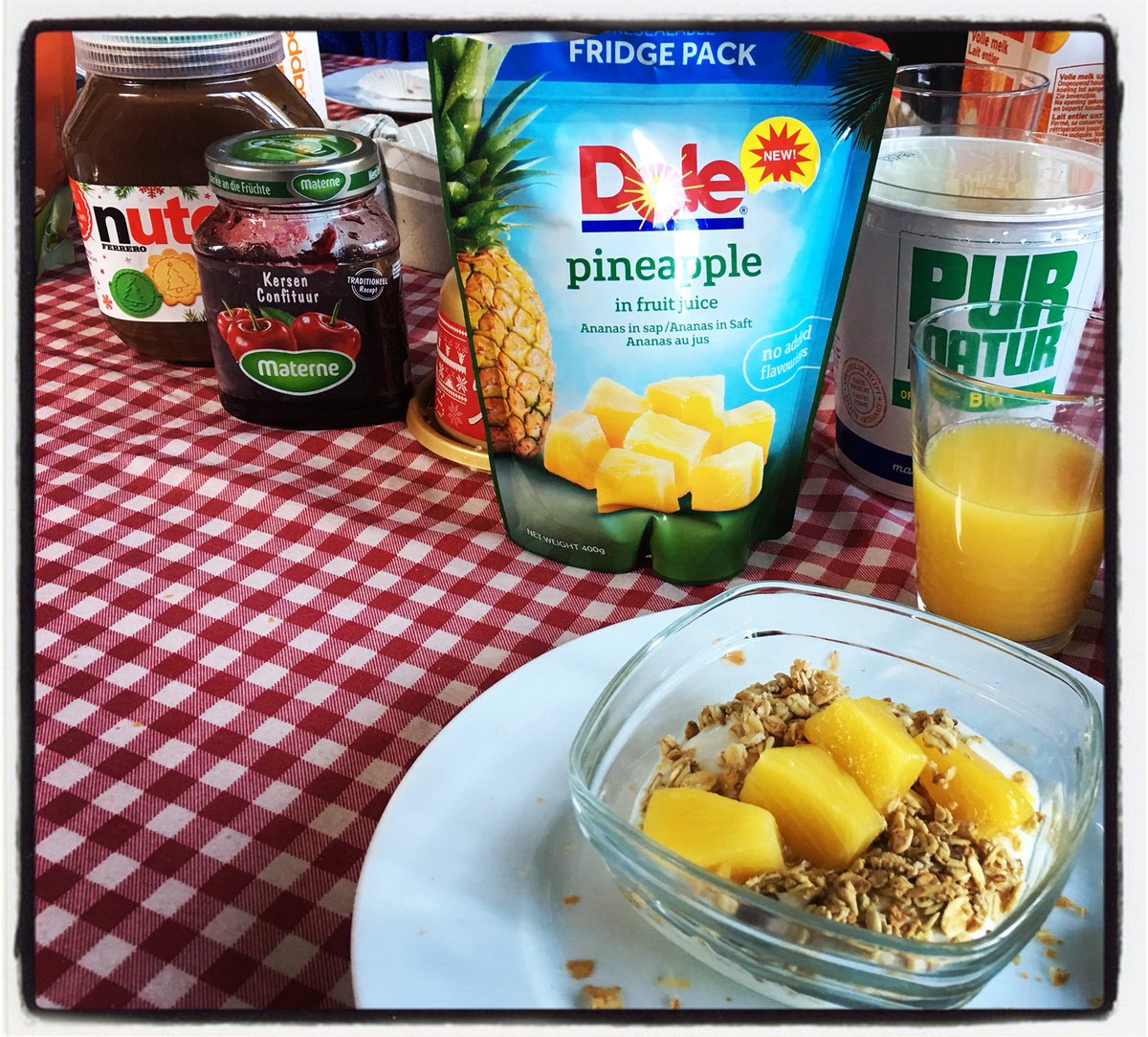 cjtosj's tweet photo. #healthyfood #healthybreakfast #dole #fridgepack #Pineapple #tropicalgold #purnatur #bio #yoghurt #evenwichtigevoeding #GoodMorning https://t.co/Pqsfmq3kwq