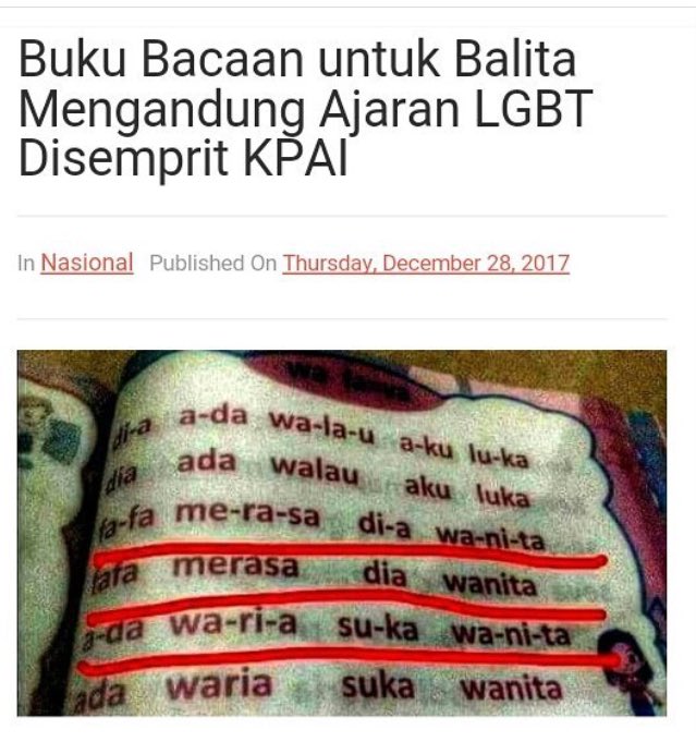 inshadiqa's tweet photo. Waspada...LGBT mulai mengincar balita...supaya mengenal dan terbiasa https://t.co/ODRiQHOAse