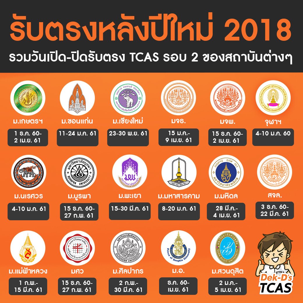 lataedekd's tweet photo. หลังปีใหม่ รับตรงมาเพียบเลย #dek61 https://t.co/PbvfRUBXJv