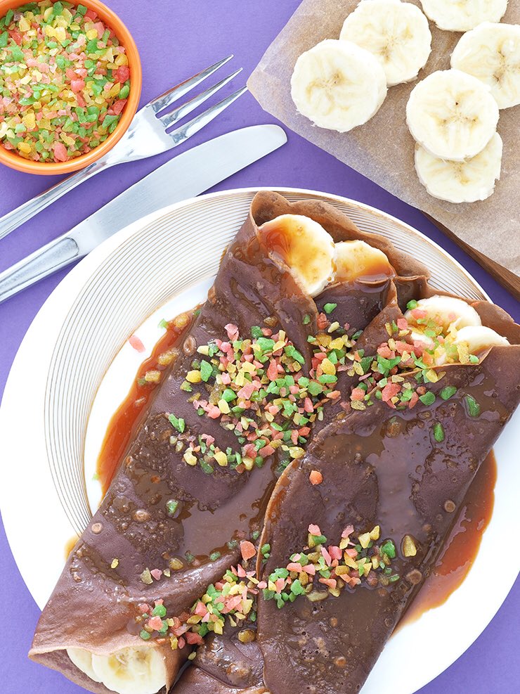 pancake_land's tweet photo. Chocolate Celebration Crepes! 🎉🎊 https://t.co/Ma7cdT9zfc https://t.co/ebRKNveAev