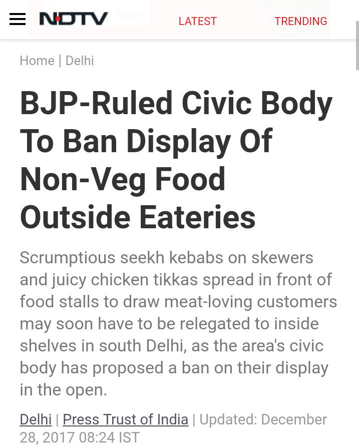 Kurrey_D's tweet photo. How could this low people became leader, their 3rd grade ideology is being imposed on everyone. If there is hygienic problem then why not for vegetarians food.
#ravishkumar 
#arvindkejriwal 
#GetWellSoonLG 
#streetfood https://t.co/4HC3jNwJxc
