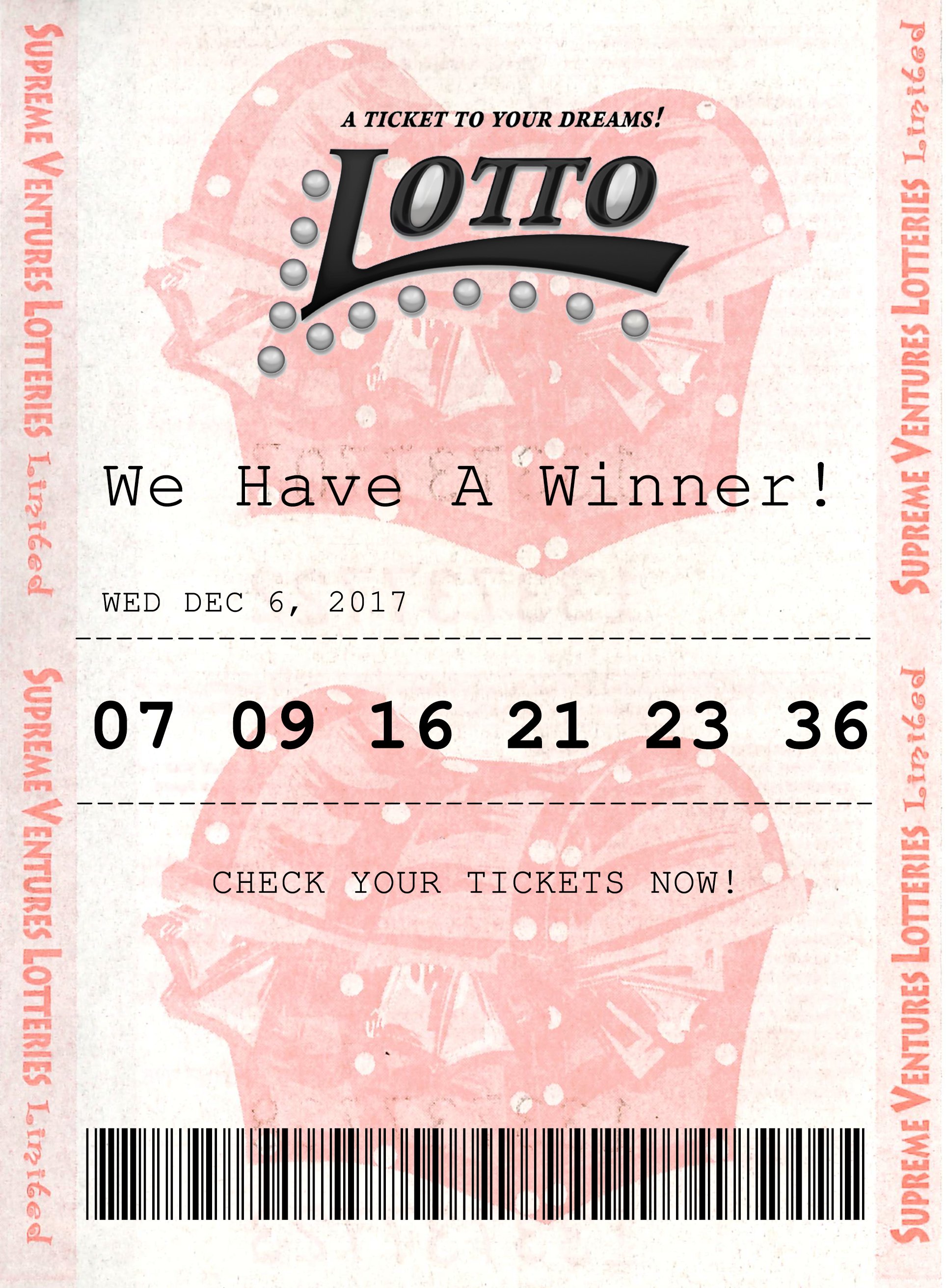 Supreme ventures lotto results for saturday new arrivals