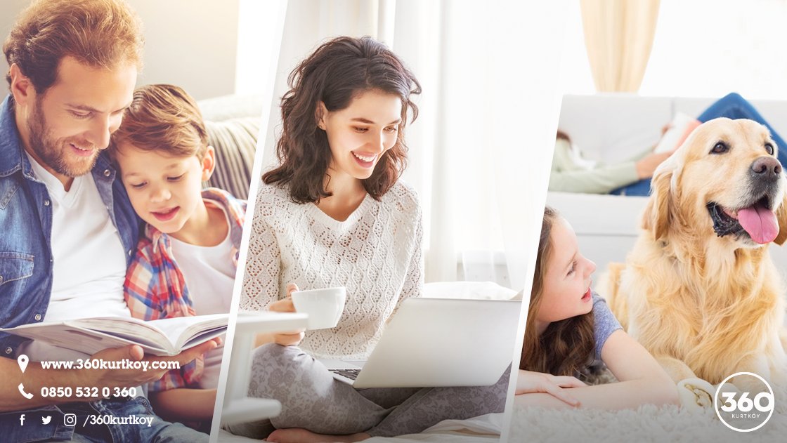 Geniş aileler için villa ve 5＋1 daire seçenekleri #360Kurtköy'de! 👨‍👩‍👧‍👦  🐶 🐱