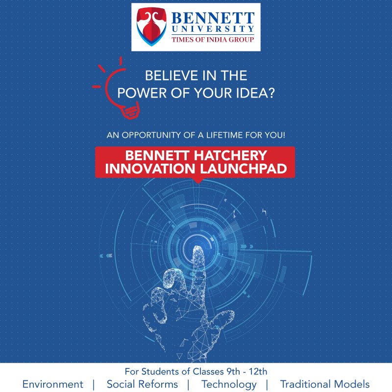 bennettuniv's tweet photo. Have an idea so powerful that it can change the world? Hereโs an unmissable opportunity, just for you.
Register today. Visit: https://t.co/qyMjXNK6OG
Entries open for all students of classes 9 -12 under the categories #Enviornment #Technology #TraditionalModels #SocialReforms https://t.co/SiURhlfvCv