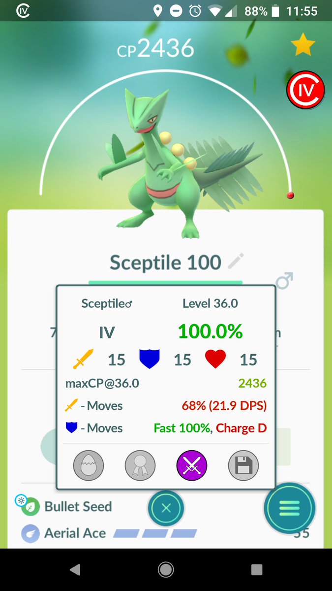terrorhertz's tweet photo. @Rossatron0033 with another decent spot at his own lure! Great one to add to the #pokedex. Was waiting for a good one of these! #treecko #100% #PokemonGo #PokemonGOGen3 https://t.co/6sCoDIWPo0