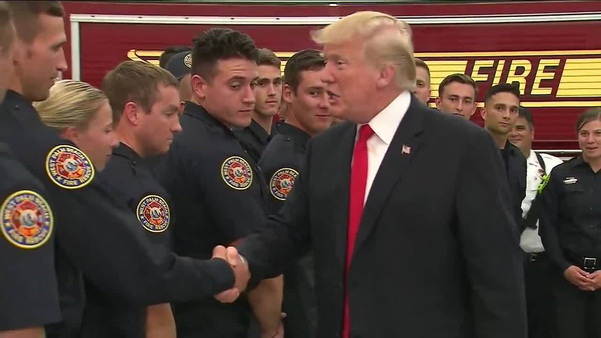 Trump visits with first responders at West Palm Beach fire station bit.ly/2E5a4kB?utm_so… https://t.co/BJp6hMyvFn