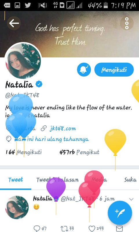 Marwatun19's tweet photo. Hbd ka nat😍🎉🎊 wishnya yg baik" aja yahh ka tambah sukses dijkt48 
Love you kaaa💞💞@Nat_JKT48 #NataliaSeXXI https://t.co/ryEc8gzPyS