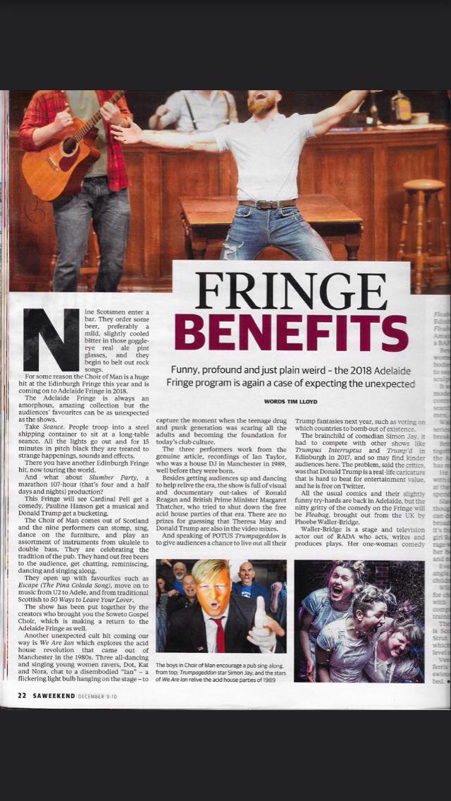 inbedwithmybro's tweet photo. HOPE EVERYONE IS HAVIN' A WELL GOOD HOLIDAY🎄🎄. we got our lil' xmas pressie in the form of a feature in an Aussie newspaper! Spesh shout out to Dot, and can't wait to make the all singing all dancing version of #WEAREIAN we always wanted. MIRRY CHRASTMAS https://t.co/DpB2HbxsX6