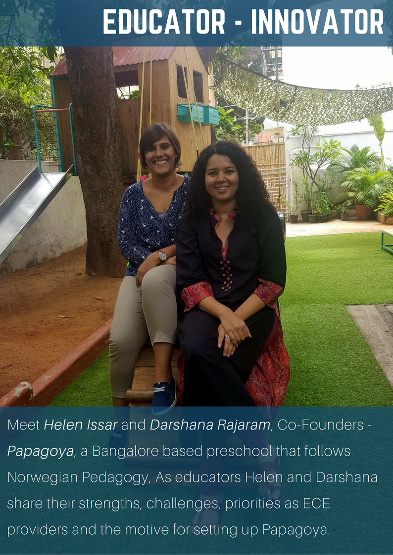 TEDA_in's tweet photo. TEDA is featuring innovative ideas in #ECE in a series called “Educator-Innovator.” Our first interview features Helen Issar &amp; Darshana Rajaram, co-founders of Papagoya in Bangalore. To read about their journey as ECE educators click on the given link.
https://t.co/A5YGYW1IVr https://t.co/pFxBaRHV50