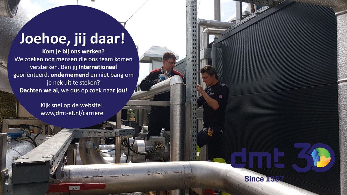He, jij #WTB-er! Stop met zoeken, want dit is jouw kans 👊
Ben jij een ervaren WTB-er, haal jij passie en energie uit het ontwerpen van groene systemen en spreek je een woordje over de grens? 🌎💚Mooi zo! Kijk gauw op dmt-et.nl/carriere/
#baan #job #werk #carriere #groen
