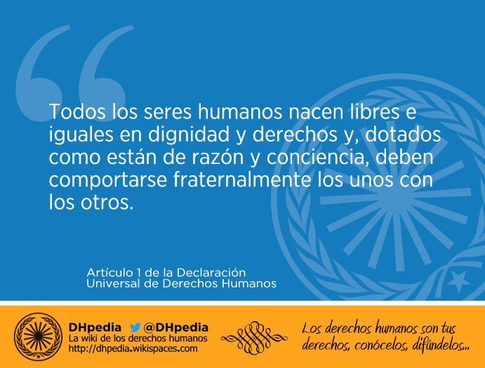 DHpedia's tweet photo. Artículo 1 de la Declaración Universal de Derechos Humanos, derecho a la igualdad 

🔵 https://t.co/3P5Igzy6w8

https://t.co/aoHfRU1Bva